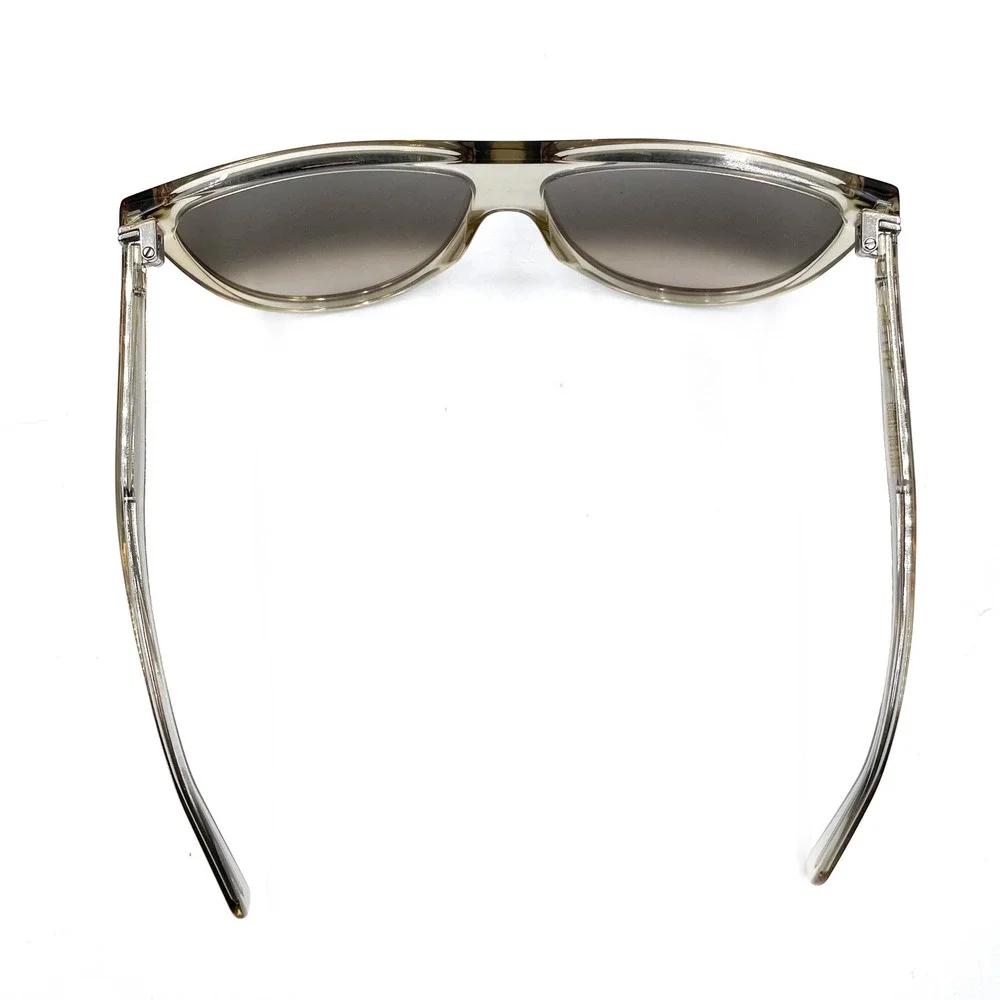 Celine Thin Shadow Sunglasses Oversized Flat Top Translucent Acetate‎ Gray